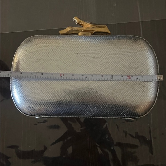 Diane Von Furstenberg Lytton Small Silver Leather Clutch - Picture 15 of 17